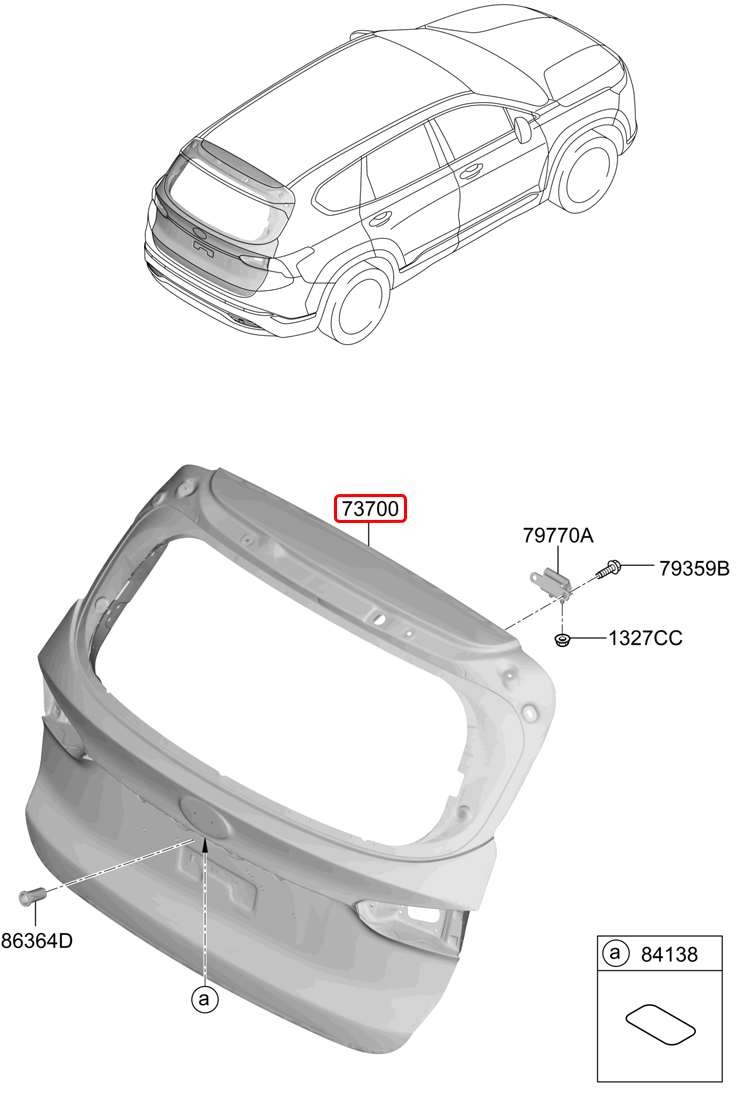 Cốp sau chính hãng HYUNDAI | 72800S1110 tại HCM