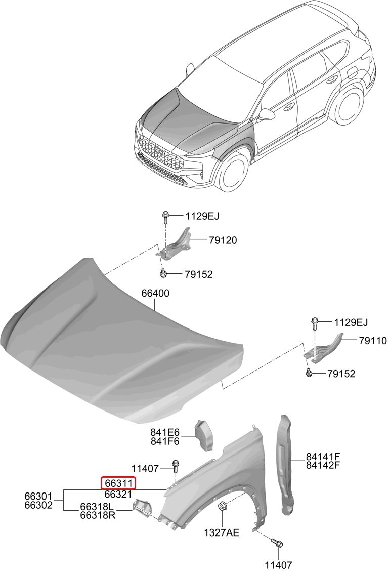 Má dè trước chính hãng HYUNDAI LH | 66311S1000 tại HCM