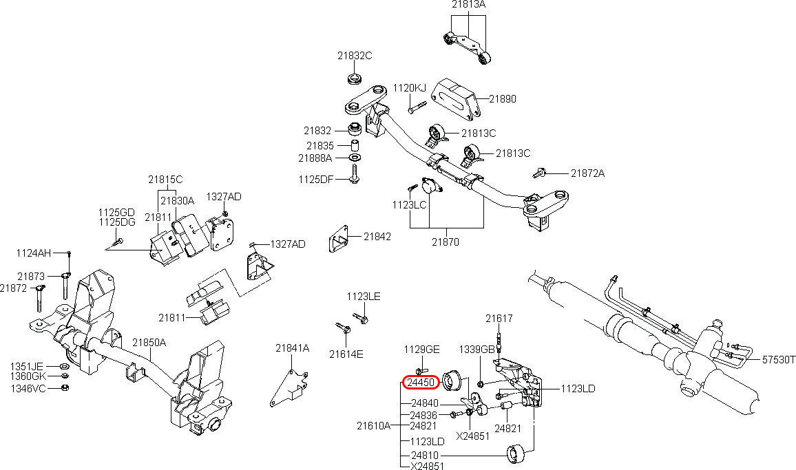 Bạc đạn tì Starex 06, 2445038011, HYUNDAI HCM, KIA HCM, chính hãng HYUNDAI