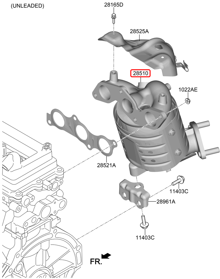 Cổ xả chính hãng HYUNDAI | 2851004DH0 tại HCM