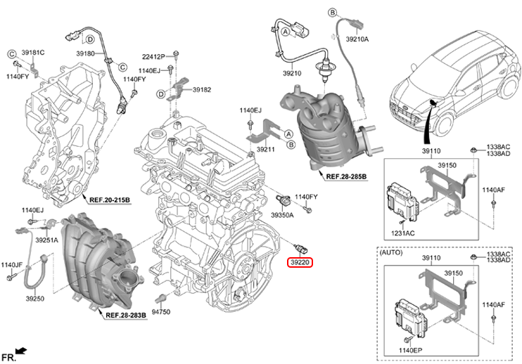 Cảm biến nhiệt độ nước chính hãng HYUNDAI | 3922025500 tại HCM