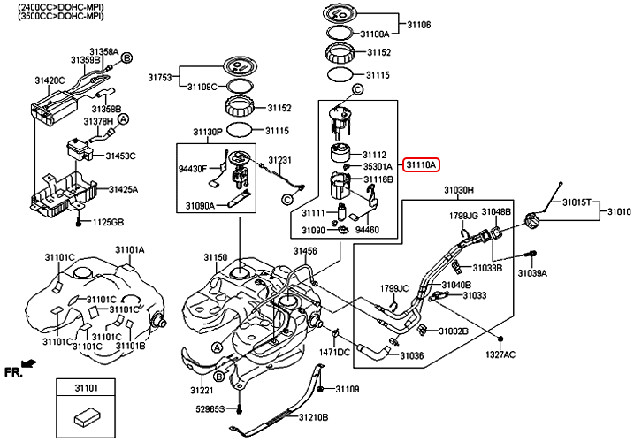 Cụm bơm xăng chính hãng KIA | 311102P000 tại HCM