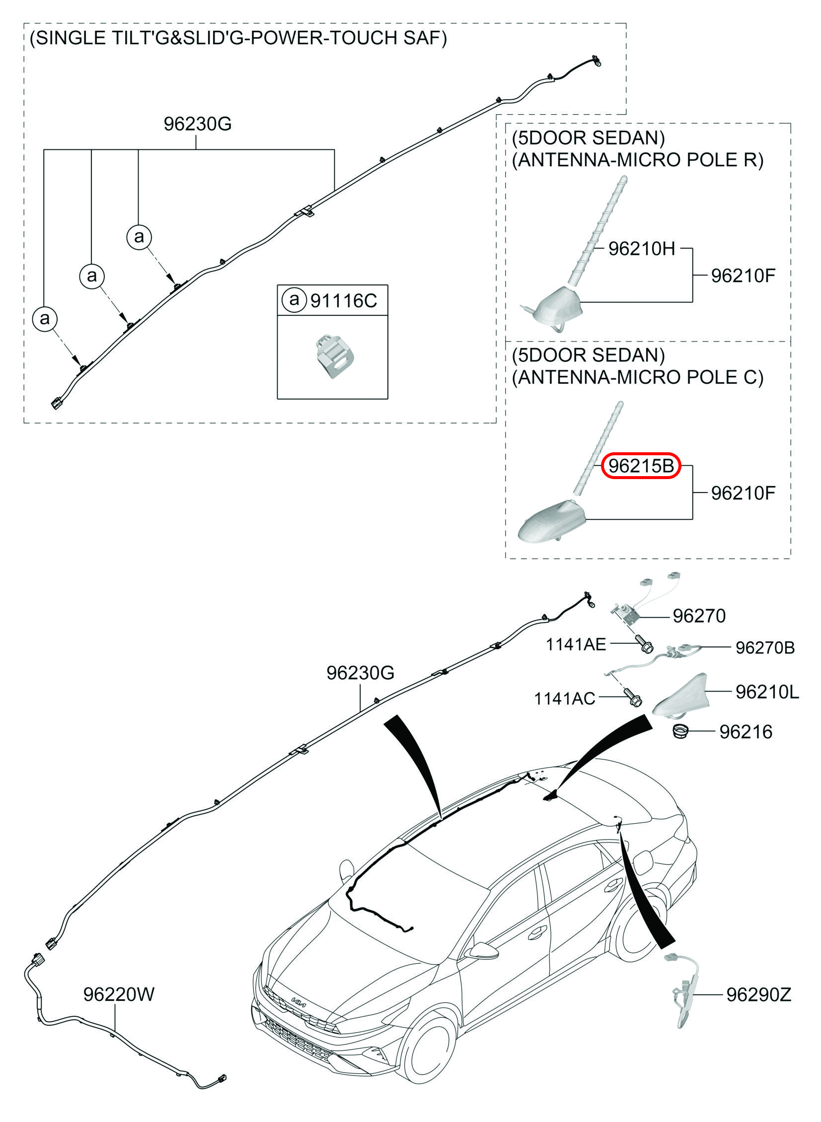 Ăng ten chính hãng HYUNDAI, 962154H000, phụ tùng ô tô HYUNDAI, phụ tùng ô tô KIA, phụ tùng chính hãng HYUNDAI tại HCM, phụ tùng chính hãng KIA tại HCM