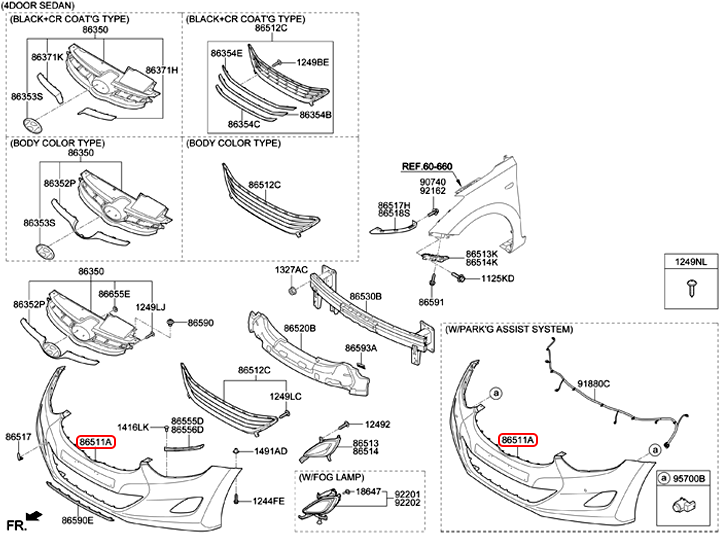 Cản trước chính hãng HYUNDAI | 865113X020 tại HCM