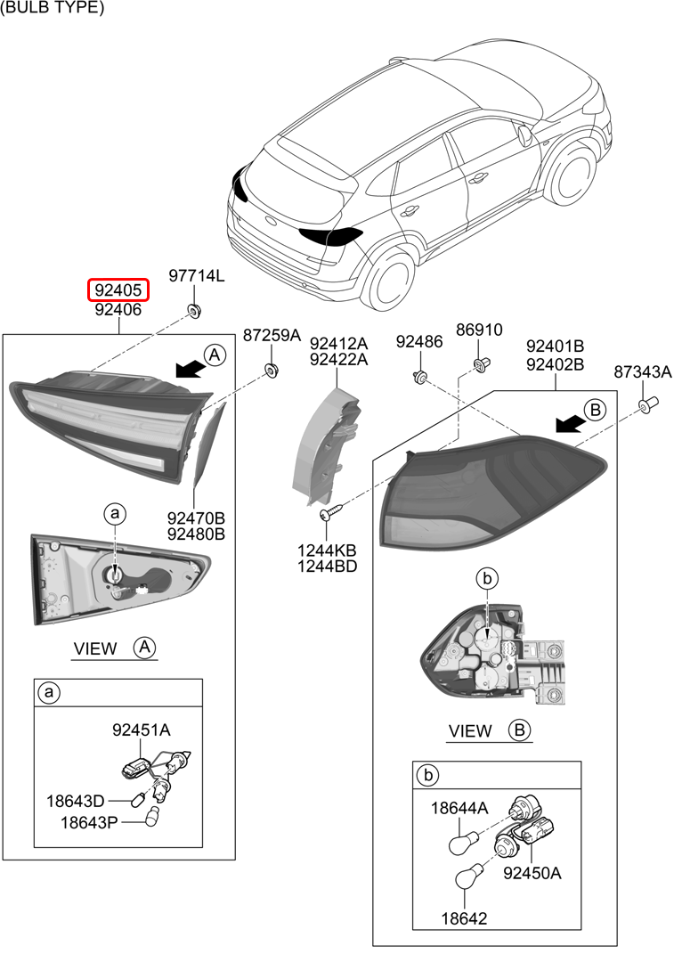 Đèn cốp chính hãng HYUNDAI LH | 92403D3600 tại HCM