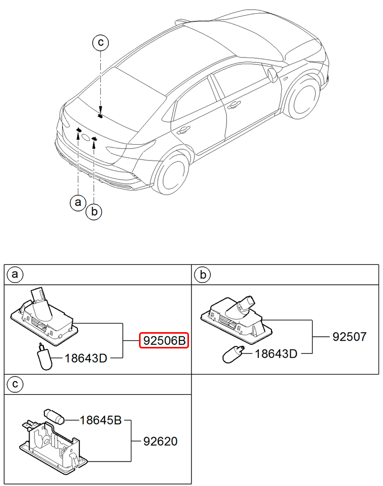 Đèn soi biển số chính hãng HYUNDAI LH | 92501H6000 tại HCM