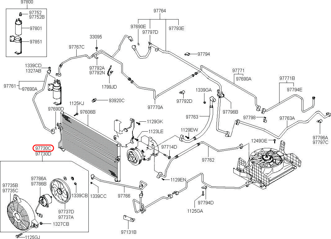 Quạt dàn nóng Starex 06 LH, 977304A005, HYUNDAI HCM, KIA HCM, chính hãng HYUNDAI