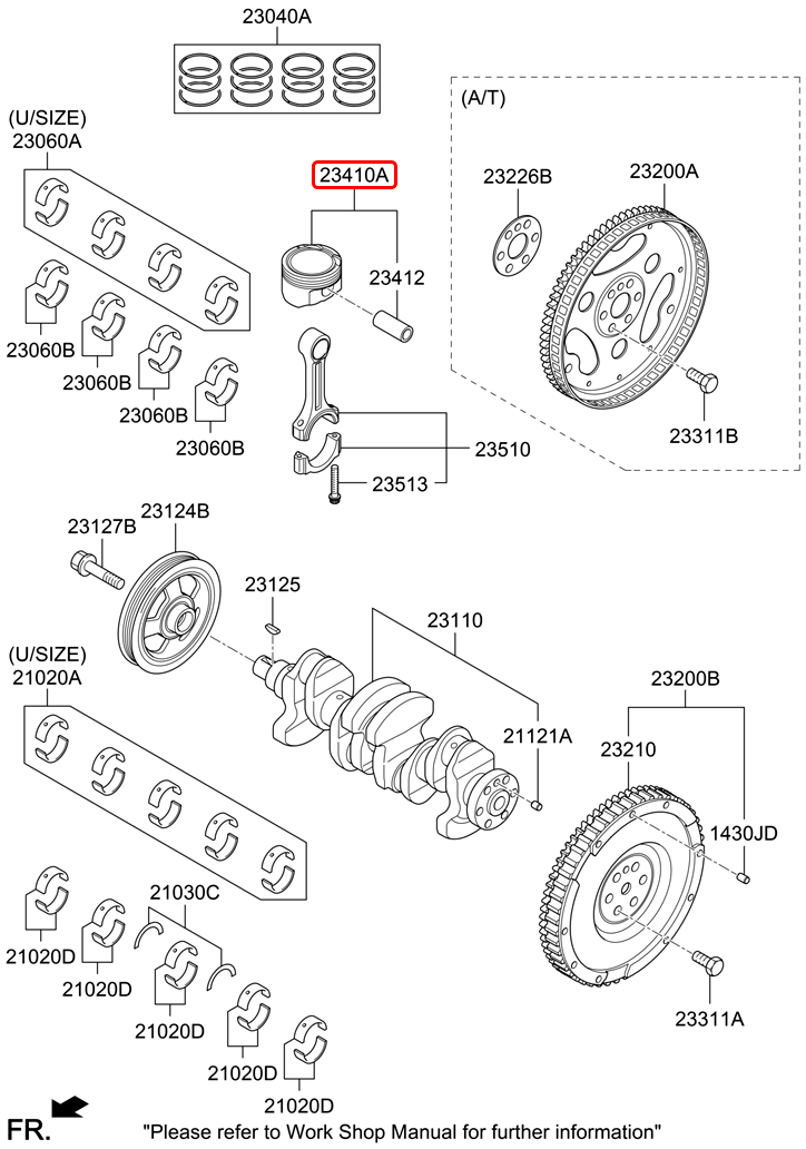 Piston chính hãng HYUNDAI | 2304103163 tại HCM