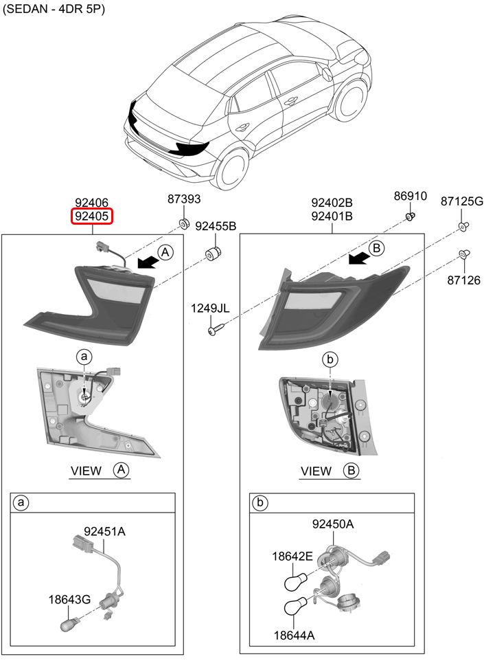 Đèn cốp chính hãng HYUNDAI LH | 92403K6400 tại HCM