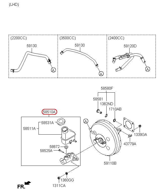 Heo cái thắng KIA Sorento, 585102P200,chính hãng KIA HCM