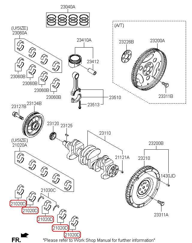 Miễng cốt máy KIA Morning 12 1.2 (bạc balie), 2102003100, 2102003121,chính hãng KIA  HCM