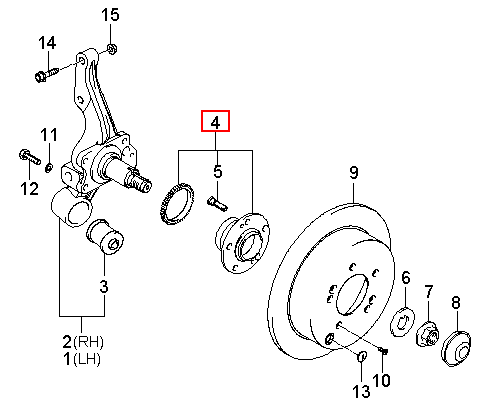 Bạc đạn bánh sau KIA Sportage 04, 527102E100,chính hãng KIA HCM