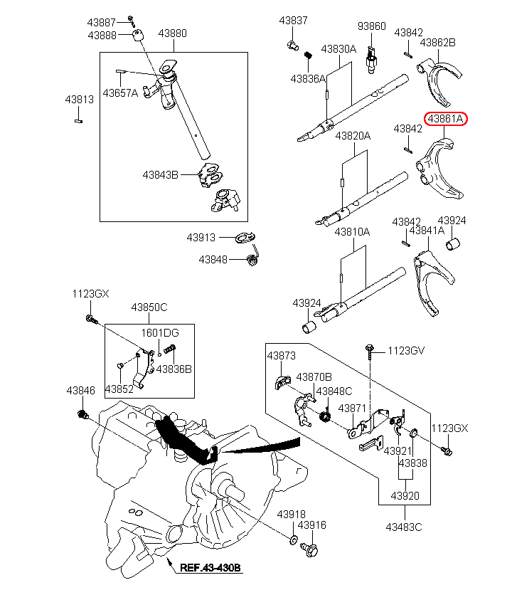 Càng lừa số 3&4 HYUNDAI Getz 09, 4386128021, 4386128011, chính hãng HYUNDAI tại HCM.