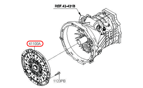 Mâm ép + lá côn Libero 05 2.5 động cơ D4CB, 4110049910, HYUNDAI HCM, KIA HCM, chính hãng HYUNDAI