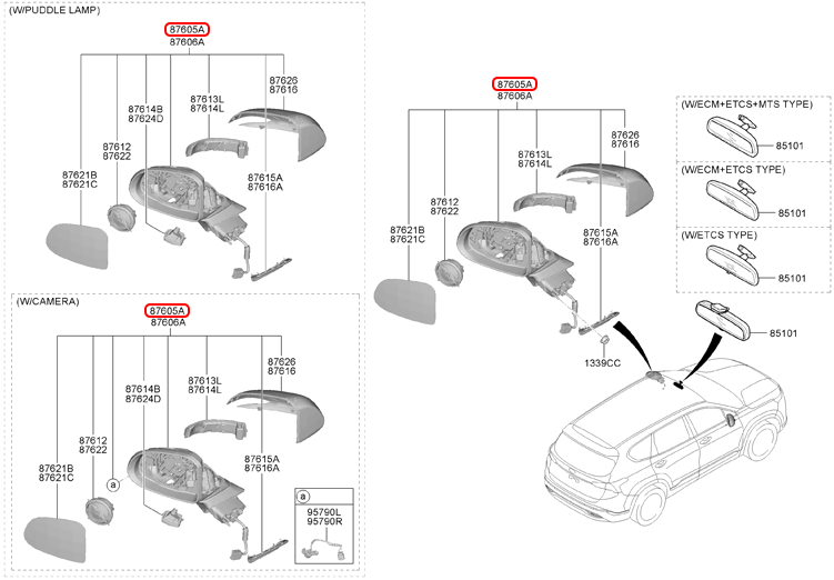 Kính chiếu hậu chính hãng HYUNDAI LH | 87610S1CC0 tại HCM