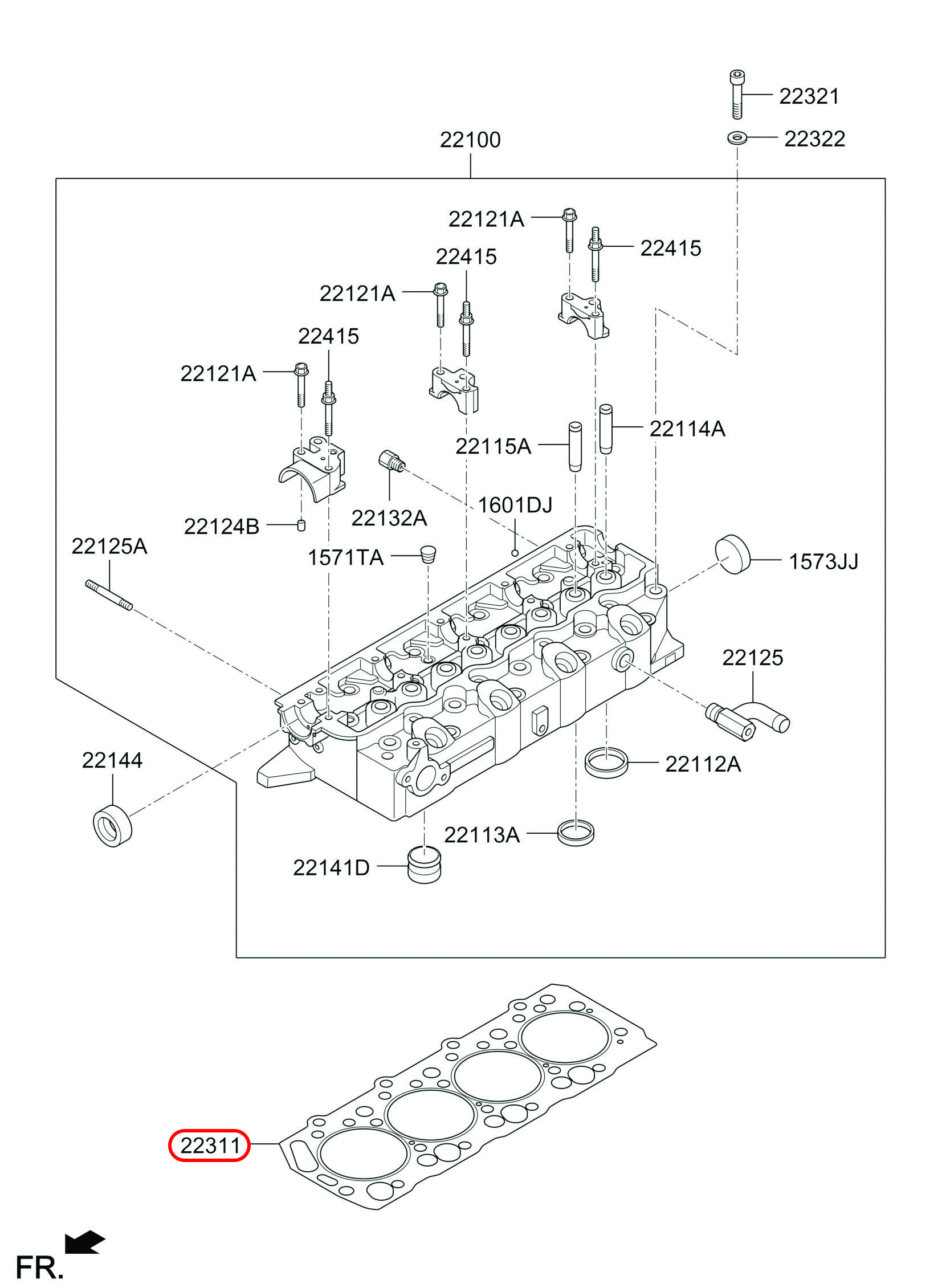 Ron quy lát Libero 05 2.5 động cơ D4BH, 2231142515, HYUNDAI HCM, KIA HCM, chính hãng HYUNDAI