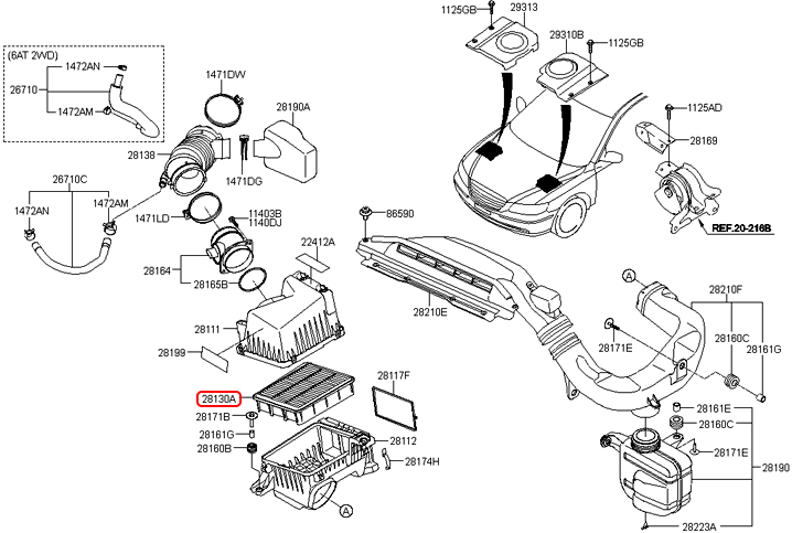 Lọc gió động cơ chính hãng HYUNDAI | 281133K200 tại HCM