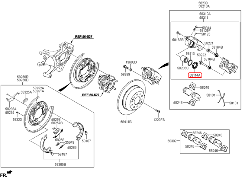 Cuppen piston thắng sau chính hãng HYUNDAI | 5811437500 tại HCM