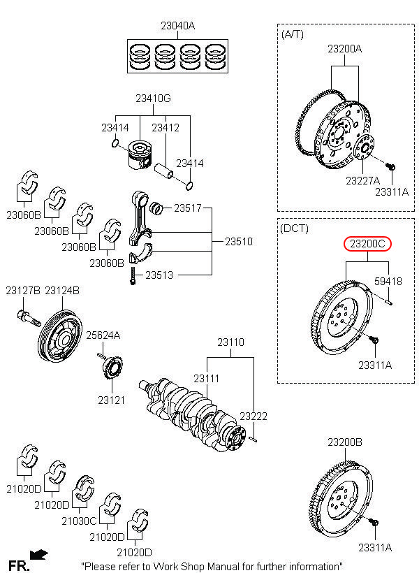 Bánh đà chính hãng KIA | 232002A854, phụ tùng KIA tại HCM.