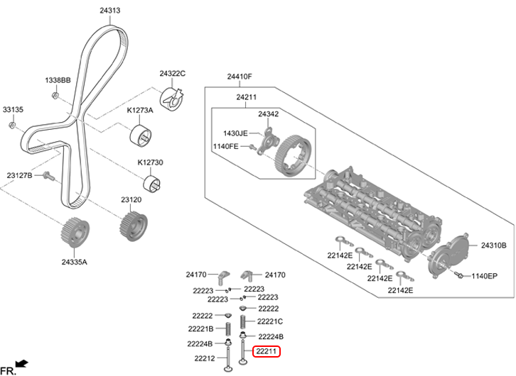 Xupap hút chính hãng HYUNDAI | 222112R000 tại HCM