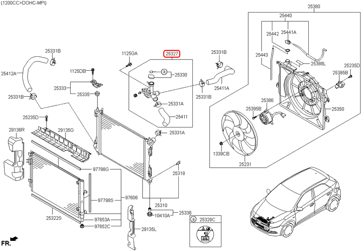 Co nước chính hãng HYUNDAI | 25327C7000 tại HCM