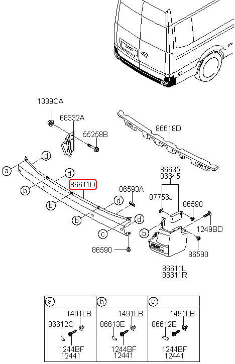 Cản sau chính hãng HYUNDAI | 8661159050 tại HCM