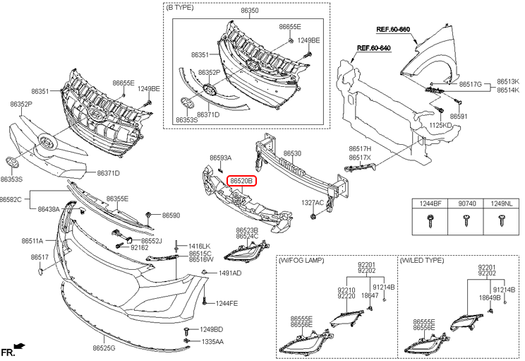 Xốp cản trước chính hãng HYUNDAI | 86520A5025 tại HCM