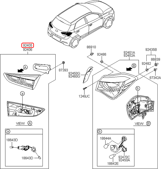 Đèn cốp chính hãng HYUNDAI LH | 92403C7000 tại HCM