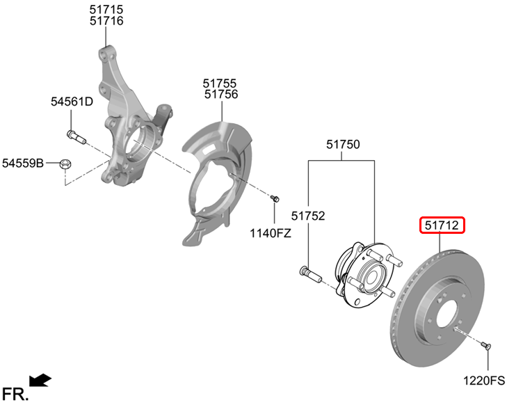 Đĩa thắng trước chính hãng HYUNDAI | 51712C1000 tại HCM