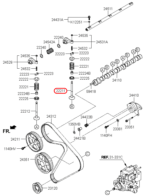 Xupap hút chính hãng KIA | 2221142520