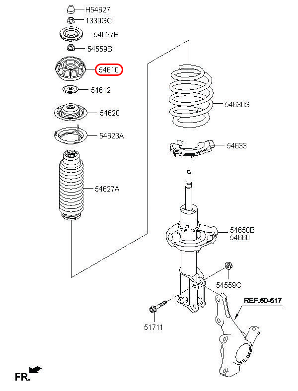 Bát bèo nhún trước chính hãng HYUNDAI, 54611H6000, phụ tùng ô tô HYUNDAI, phụ tùng ô tô KIA, phụ tùng chính hãng HYUNDAI tại HCM, phụ tùng chính hãng KIA tại HCM