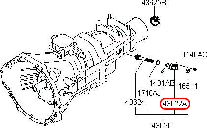 Cảm biến tốc độ Libero 05 2.5 động cơ D4BH, 436224A100, HYUNDAI HCM, KIA HCM, chính hãng HYUNDAI