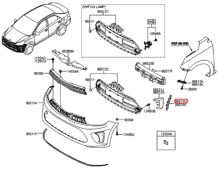 Bát đèn pha KIA Soluto 19 dưới LH, 86573H7000,chính hãng KIA HCM