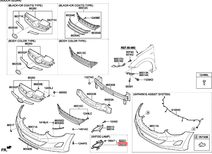 Đèn cản trước chính hãng HYUNDAI RH | 922023X010 tại HCM