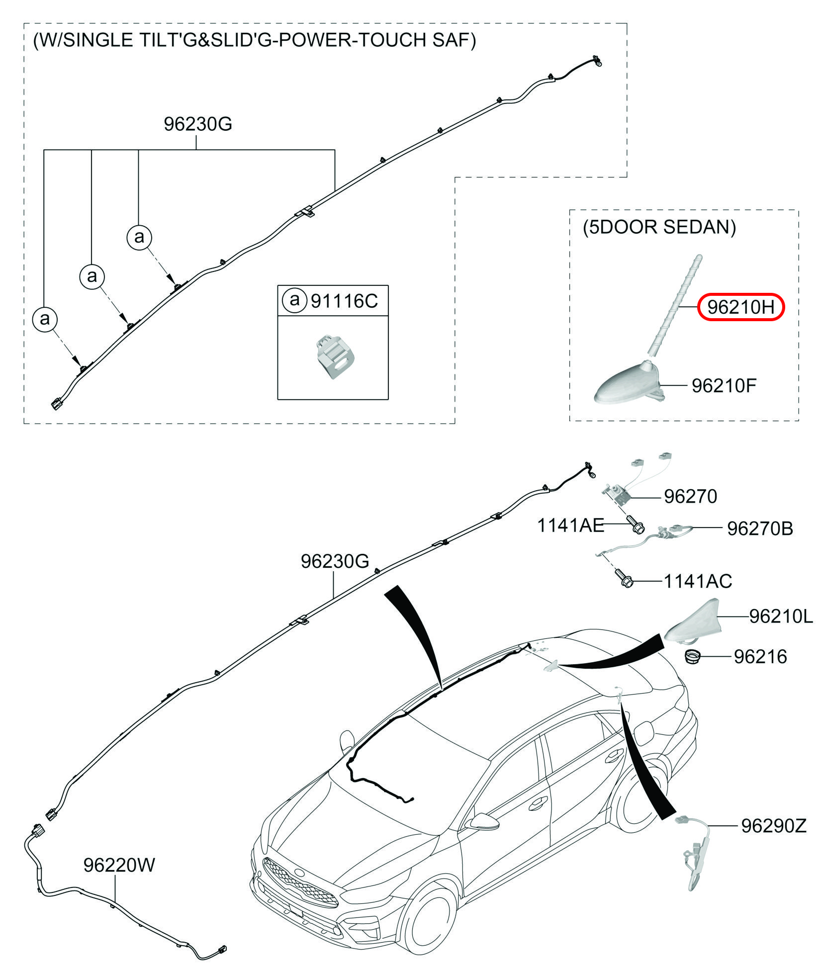 Ăng ten chính hãng HYUNDAI, 962152J100, phụ tùng ô tô HYUNDAI, phụ tùng ô tô KIA, phụ tùng chính hãng HYUNDAI tại HCM, phụ tùng chính hãng KIA tại HCM