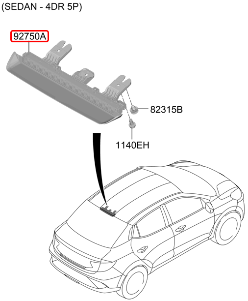 Đèn phanh trên cao chính hãng HYUNDAI | 92700K6400 tại HCM