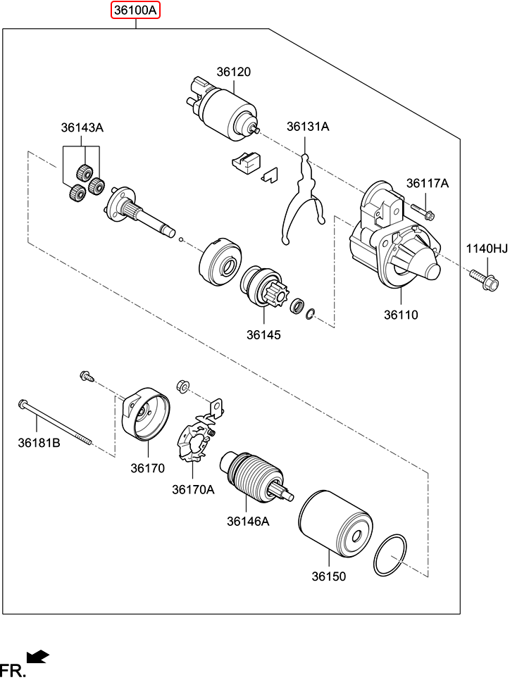 Đề máy chính hãng HYUNDAI 1.0 MT - AT | 3610004700 tại HCM