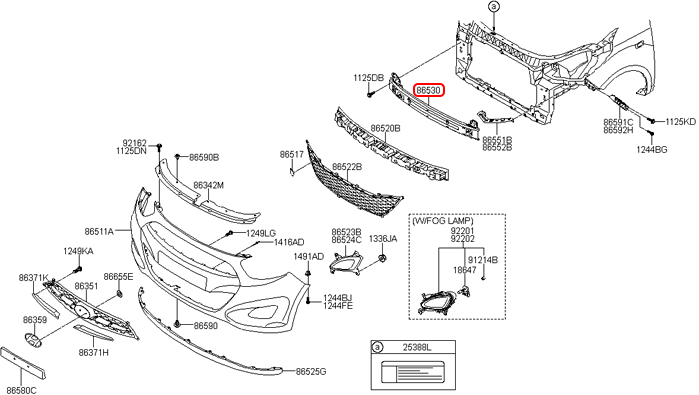 Xương cản trước chính hãng HYUNDAI | 865300X100 tại HCM