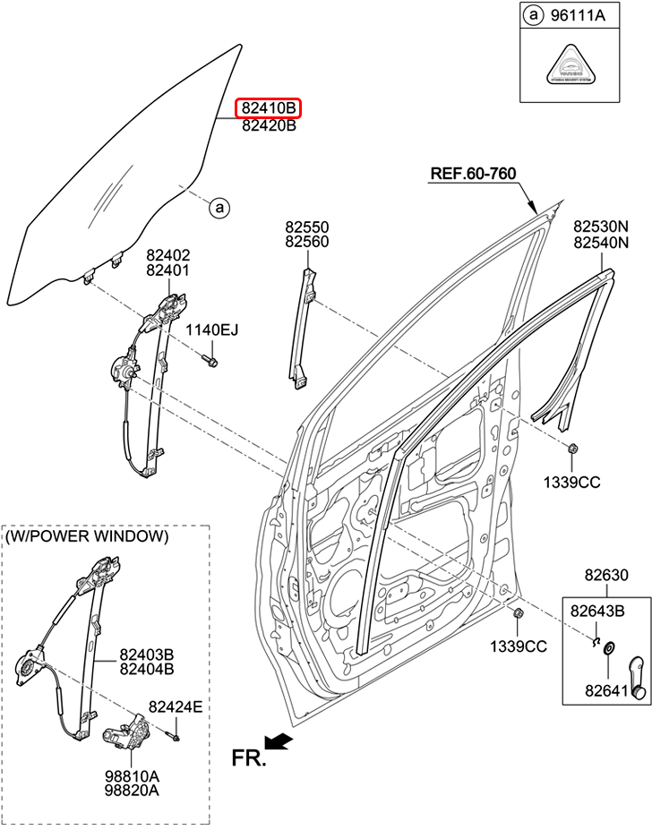 Kính cửa trước chính hãng HYUNDAI LH | 824104H020 tại HCM