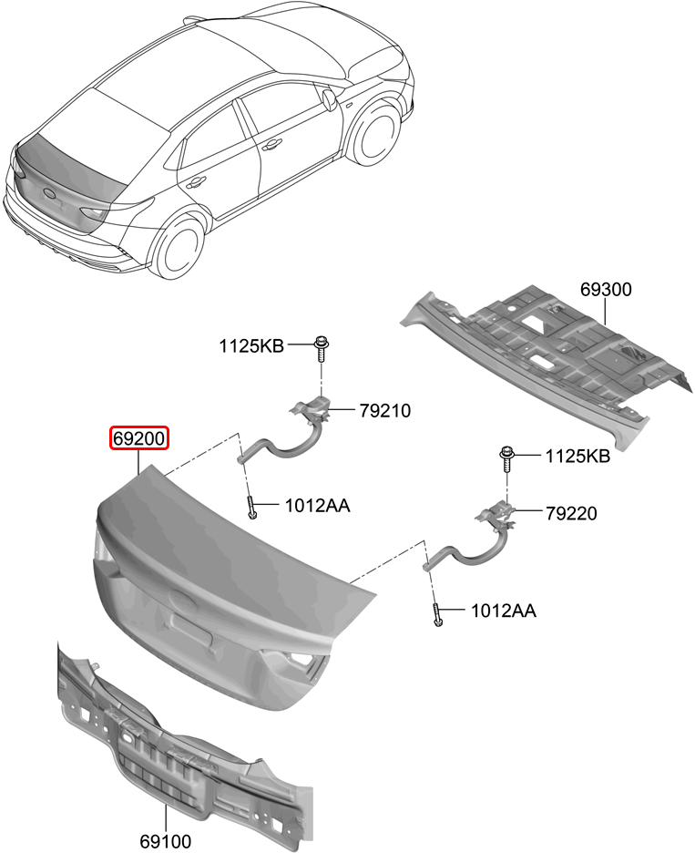 Cốp sau chính hãng HYUNDAI | 69200H6000 tại HCM