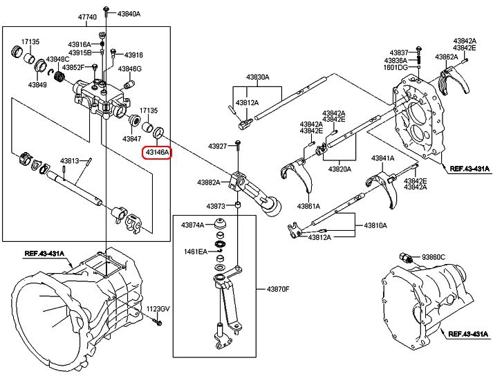 Phốt cần số HYUNDAI Starex 07-18, 4314649601,chính hãng HYUNDAI HCM