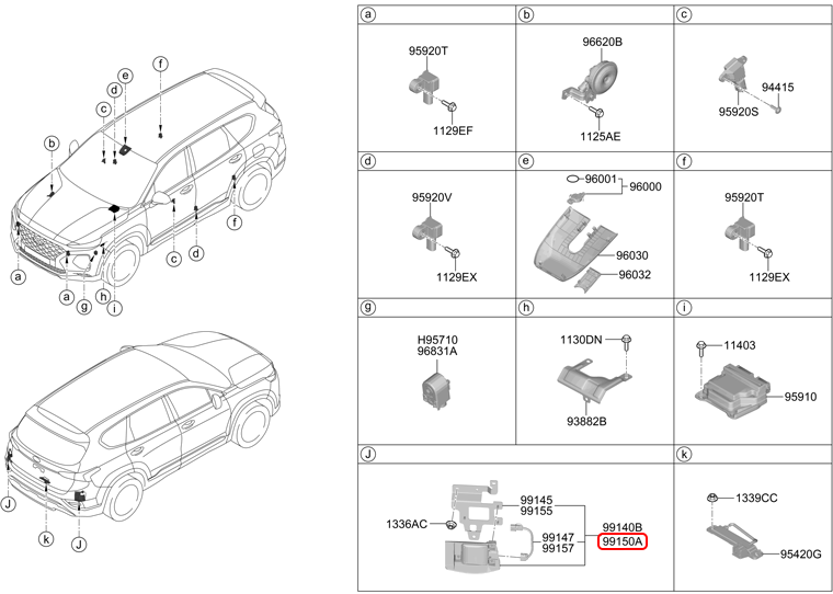 Cảm biến điểm mù chính hãng HYUNDAI RH | 99150S1000 tại HCM