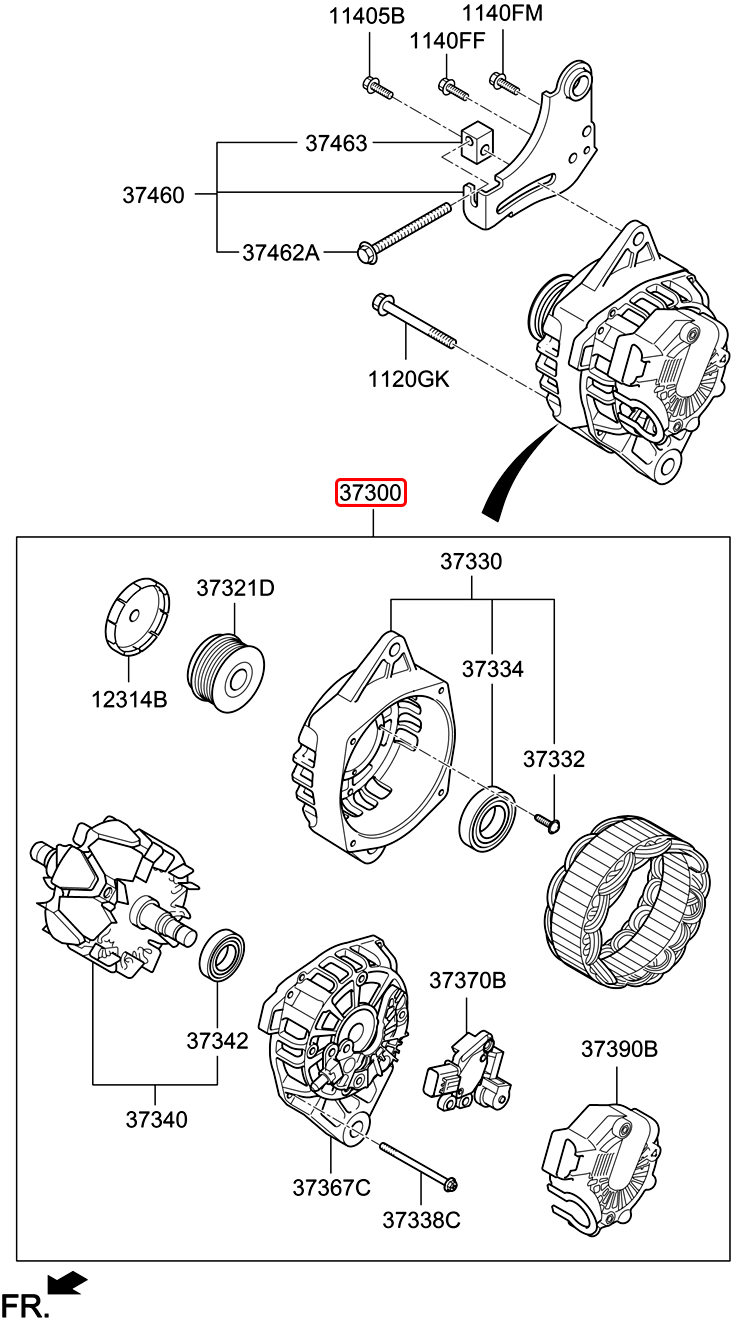 Máy phát chính hãng HYUNDAI | 373002B910 tại HCM