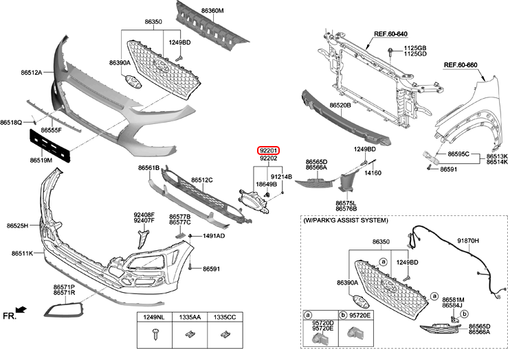 Đèn cản trước chính hãng HYUNDAI LH | 92201J9000 tại HCM