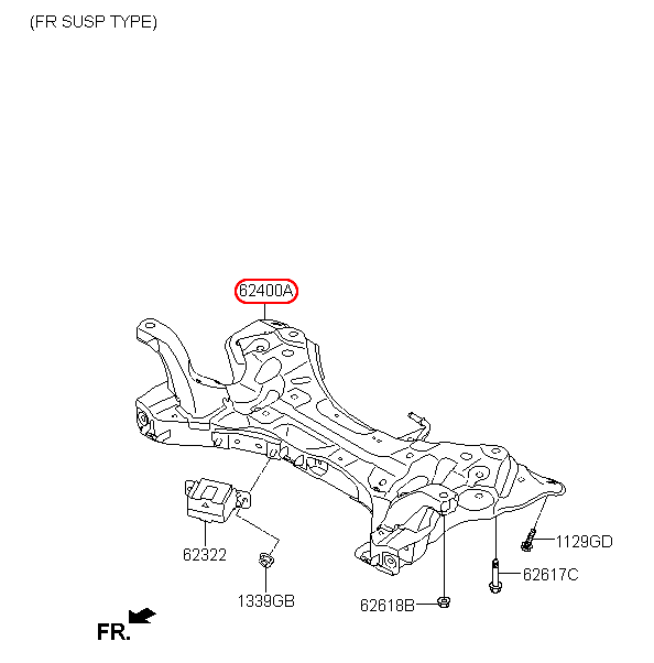 Bệ đỡ động cơ HYUNDAI Sonata 10, 624002T000,chính hãng KIA HCM