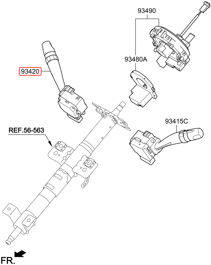 Công tắc gạt mưa chính hãng HYUNDAI RH | 934204H105 tại HCM