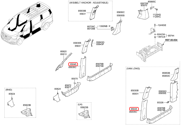 Ốp trụ b chính hãng HYUNDAI dưới RH | 858454H000KD tại HCM