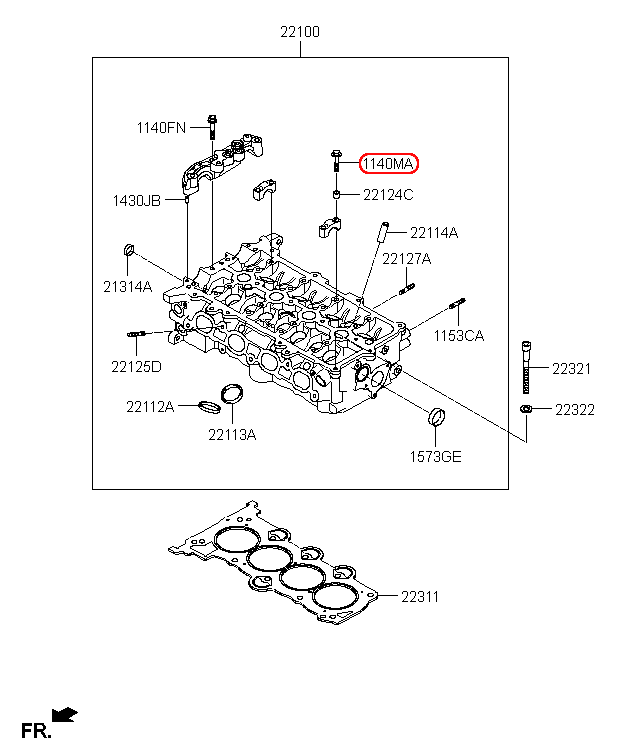 Bu lông, 221262B000,chính hãng KIA HCM