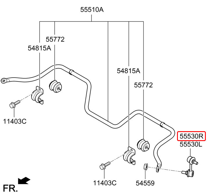 Rô tuyn cân bằng sau chính hãng HYUNDAI RH | 555404H200 tại HCM