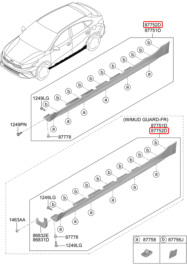 Ốp lườn chính hãng KIA RH | 87752M6210 tại HCM